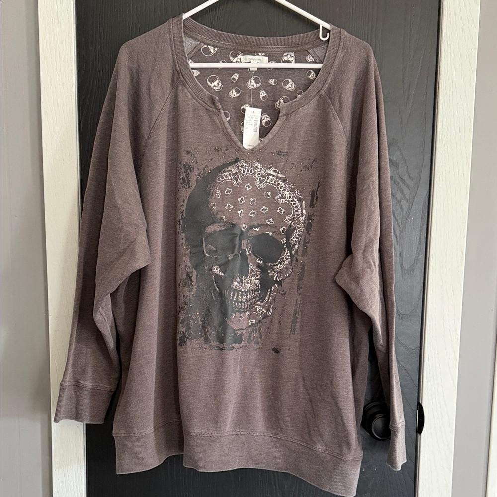 Maurices Skull Print Pullover - 2X